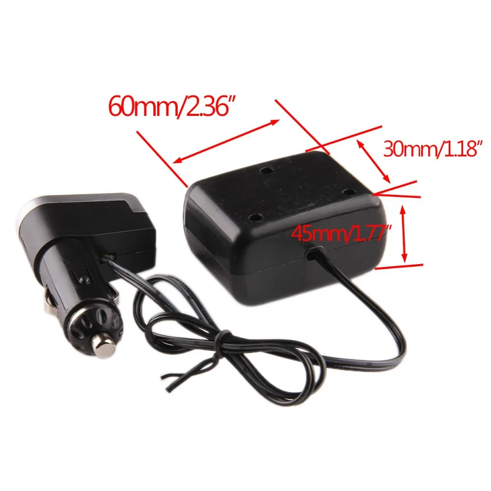 Posbay Черный 500 мА двойной USB порт 2 Способ автомобильного прикуривателя Автомобильный разъем прикуривателя Разветвитель зарядное устройство адаптер