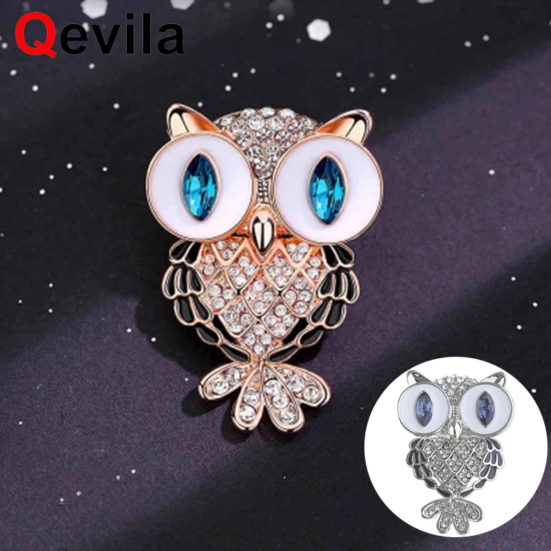 

Qevila Jewelry brooch Women's Men's Owl Korean beautiful brooches silver brooch 925 sterling silver For Women Pins Collar Gifts
