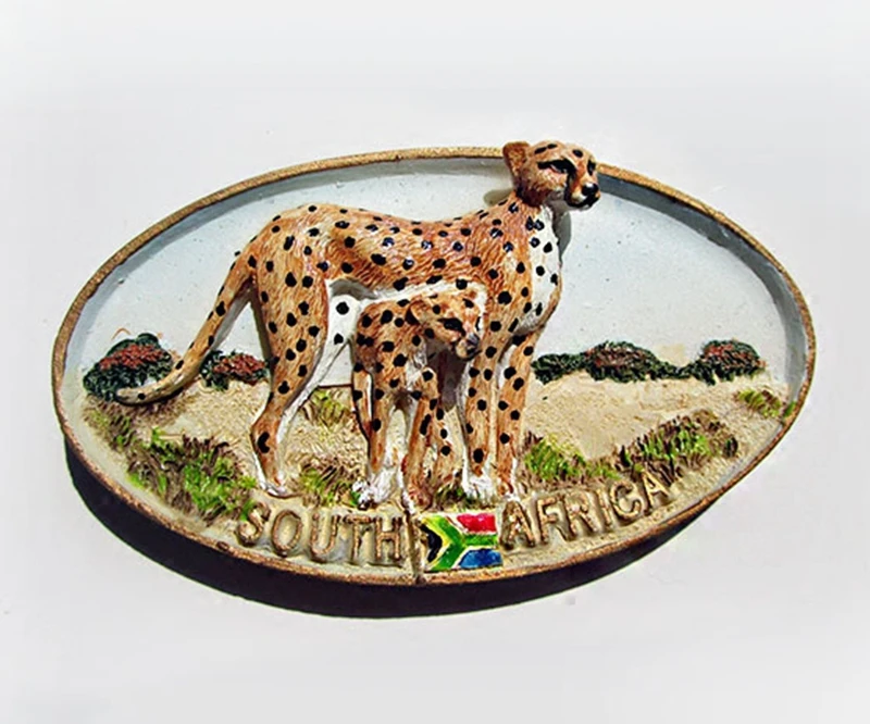 South Africa Cheetah High grade Resin 3D Refrigerator Travel