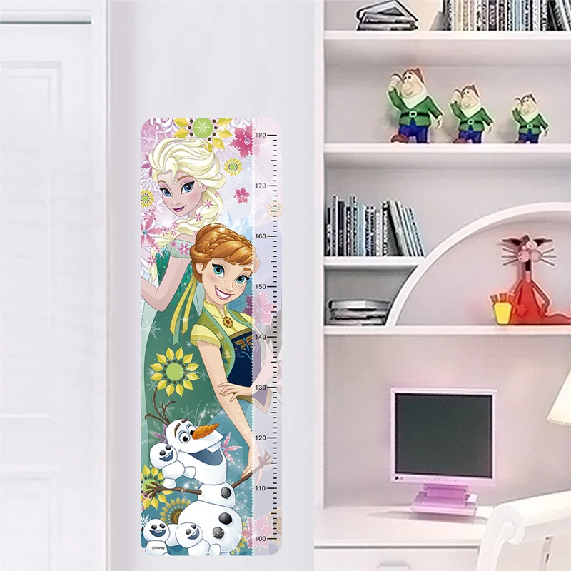 Snow White Anna Elsa Mermaid Rapunzel Cinderalle Belle Princess Growth Chart Wall Stickers Home Decor Kids Height Measure Decals - Цвет: C034-F