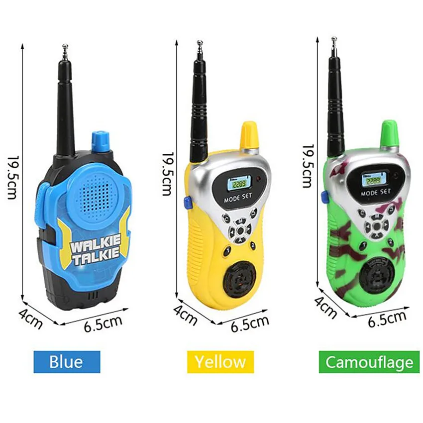 Walkie Talkies 2Pcs 50M Mini 2Ch Radio Phone for Kids Portable Handheld Children Outdoor Electronic Interphone Toy for Children