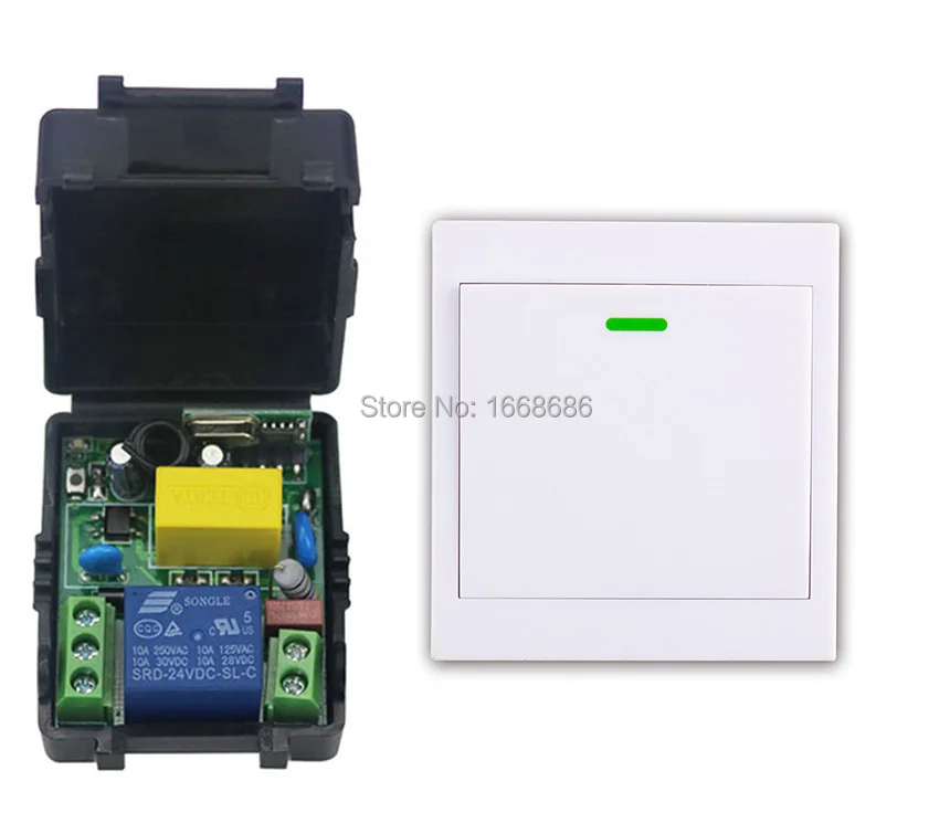 

New AC 220 V 1CH Wireless Remote Control Switch System Receiver + Wall Panel Remote Transmitter Sticky Remote Smart Home Switch