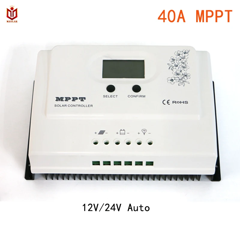 

MAYLAR 40A MPPT Solar Charge Controller 12V 24V Auto for Max. DC 150V Input PV Battery Regulator with RS485 wifi and USB 5V3A