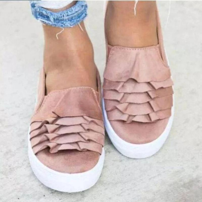 

HEE GRAND Women Flats Summer 2019 New Causal Ladies Slip-on Fashion Sneakers Solid Loafer Soft Elegant Mujer Creepers XWD6999