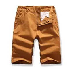 Больше карманов доска шорты для мужчин сплошной цвет многоцветный рабочие летние грузовая одежда мужские короткие штаны