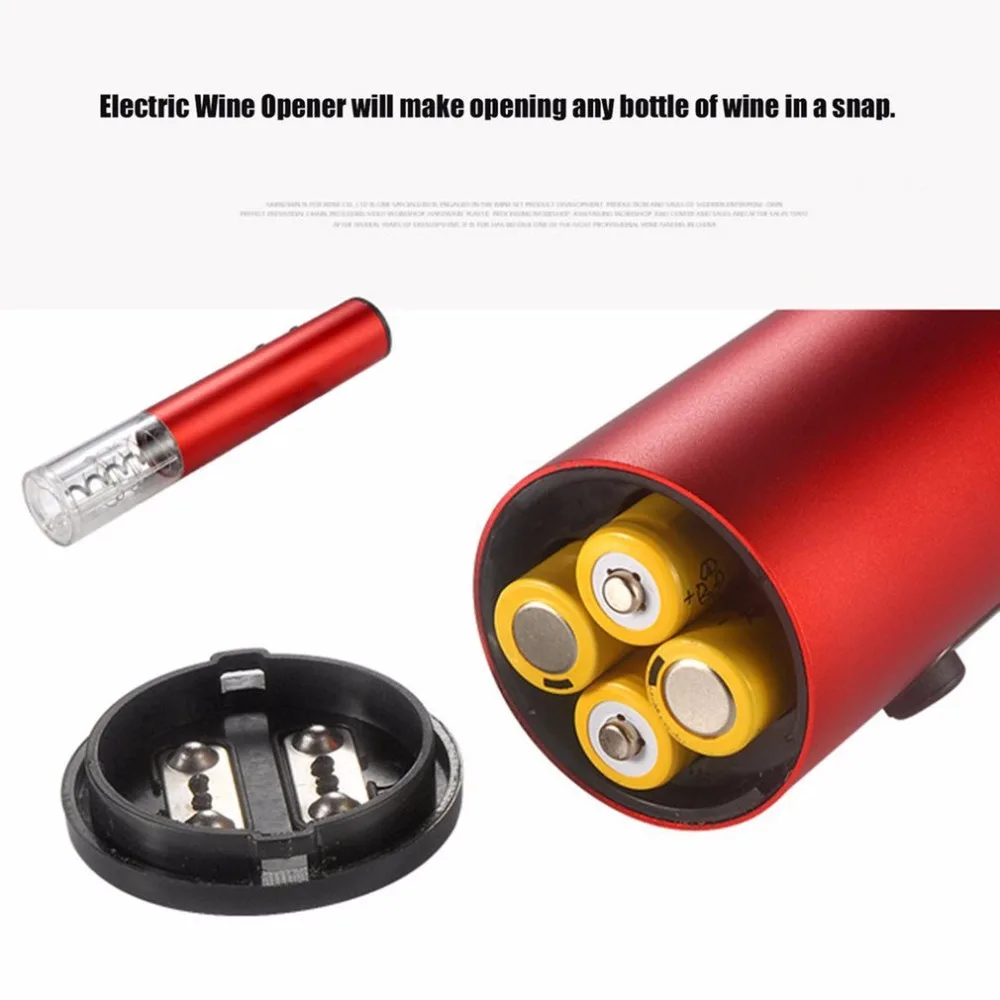 

Electric Wine Opener Automatic LED Light Wine Opener Electric Portable Corkscrew Wine Bottle Quick Safe Kitchen Opening Tools