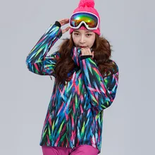 Gsou зимняя женская лыжная куртка с меховым капюшоном ветрозащитная водонепроницаемая Спортивная одежда для катания на лыжах сноуборд одежда супер теплая дышащая