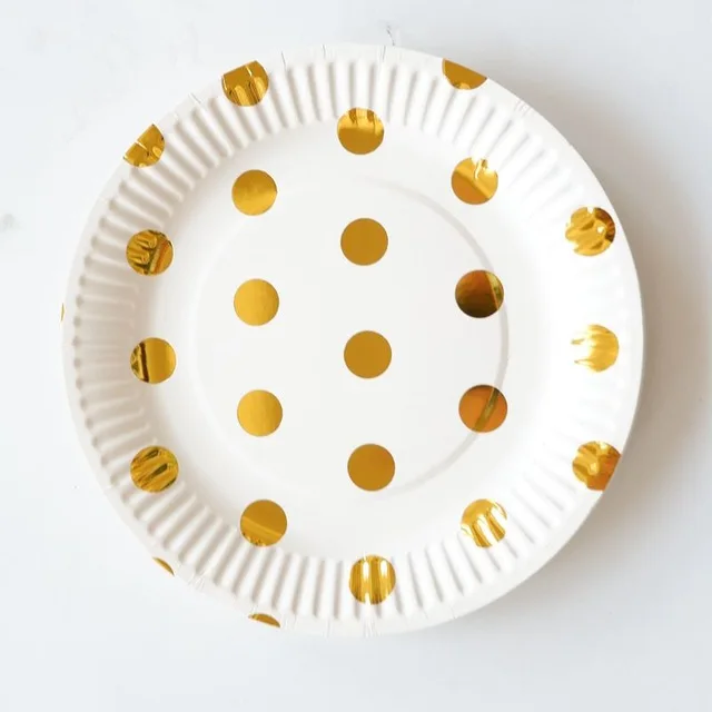 Gold dot plate 10pcs 20 шт./компл. розовое золото точка бумажная салфетка вечерние девственная древесина бумажная салфетка для свадьбы ребенка день рождения предметы домашнего обихода - Цвет: Gold dot plate 10pcs