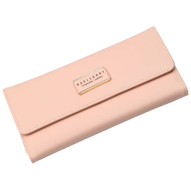 Кошельки для женщин baellerry, длинный из искусственной кожи, карман для мобильного телефона, красный женский кошелек для девушек, большой брендовый женский кошелек высшего качества - Цвет: pink