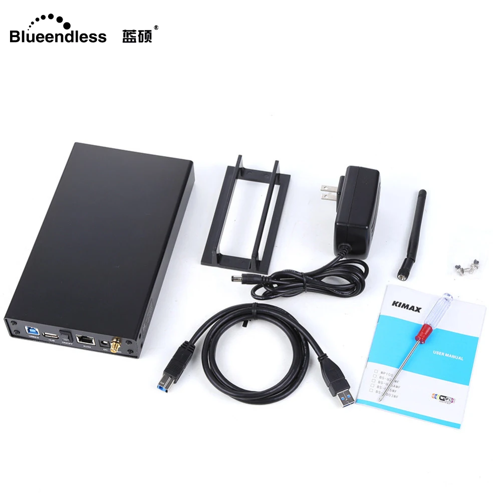Blueendless External Hard Drive 4TB Aluminium Usb Sata Hdd 3.5 USB 3.0 Hard Disk Wifi Remote Hard Drive for Laptop/IOS/Windows