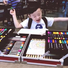 Набор для творчества детский набор для рисования Акварельная кисть ручная роспись мелками алюминиевый кожаный чехол