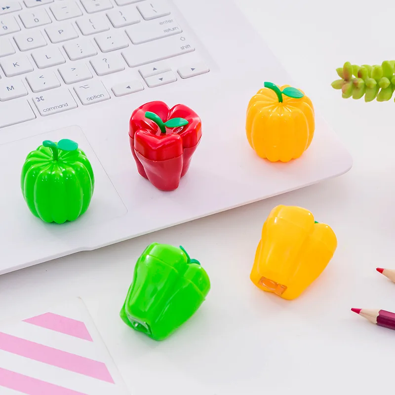 

1 Pcs Creative Novelty Vegetables Shape Plastic Pencil Sharpener Children Gifts Stationery Student Pencil Cutter School Supplies