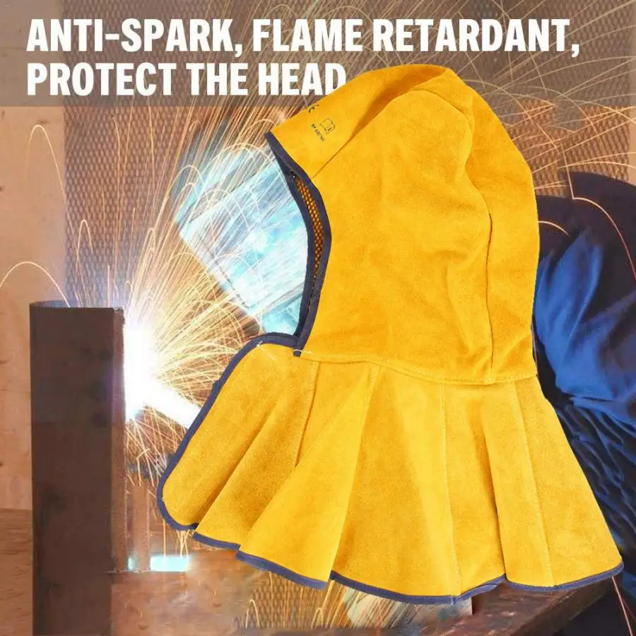 

Heavy Duty Leather Fire Flame Retardant Hood Mask Welders Welding Head Neck Protection 2019