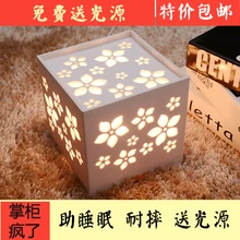 18 см* 18 см* 18 см короткая модная маленькая прикроватная лампа с резным украшением квадратная лампа настольная Светодиодная лампа