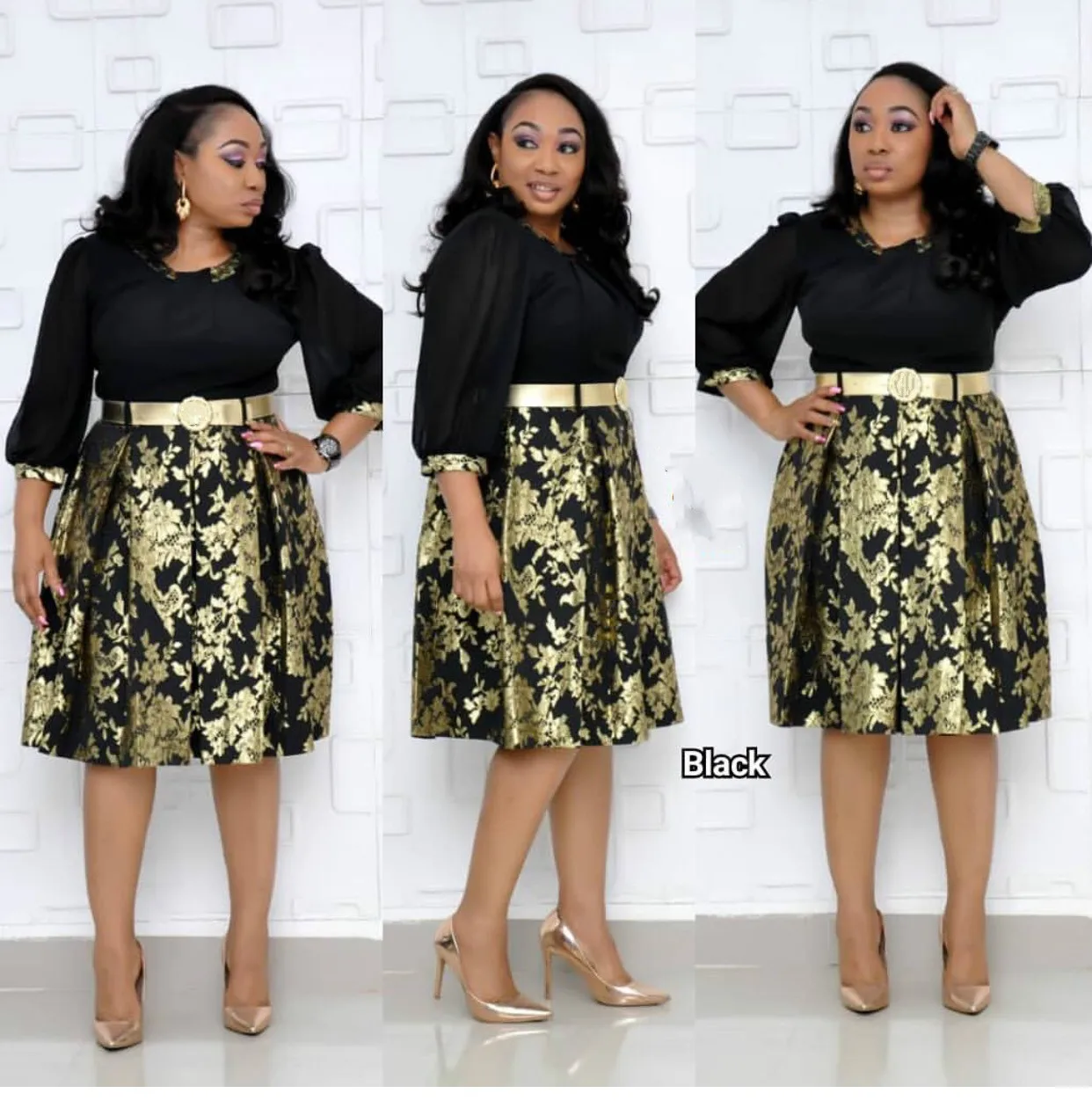 Женское элегантное платье до колена в африканском стиле L XXL лето 2019|Африканская