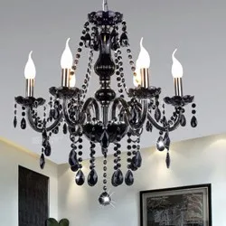 Black-color-real-k9-crystal-pendant-chandelier-lustres-de-cristal-lamparas-para-sala-luminaras-lighting-fixture