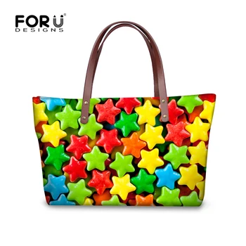 

FORUDESIGNS Candy Fruit Pattern Women Environmental Protection Shopping Handbags Ladies Casual Crossbody Bags bolsa feminina