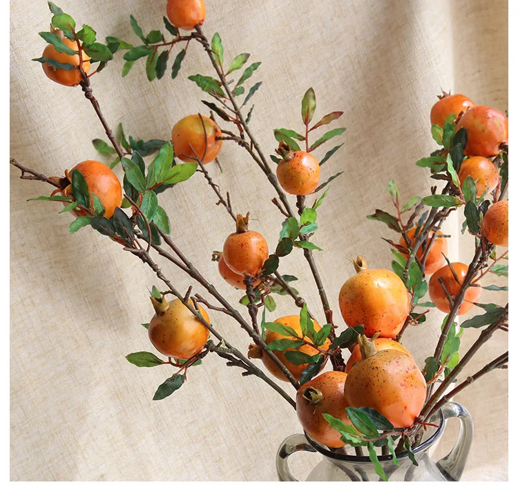 5 Heads Artificial Pomegranate Plastic Fruit Branch Artificial Green Plant Flowers for Wedding Home Garden Decoration Fake Plant 5 Heads Artificial Pomegranate Plastic Fruit Branch Artificial Green Plant Flowers for Wedding Home Garden Decoration Fake Plant
