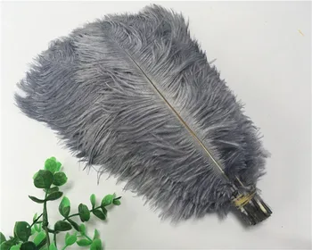 

Best-selling! 100 PCS pretty 55-60 cm/22-24 inches Gray ostrich feathers plume artware performing decorations