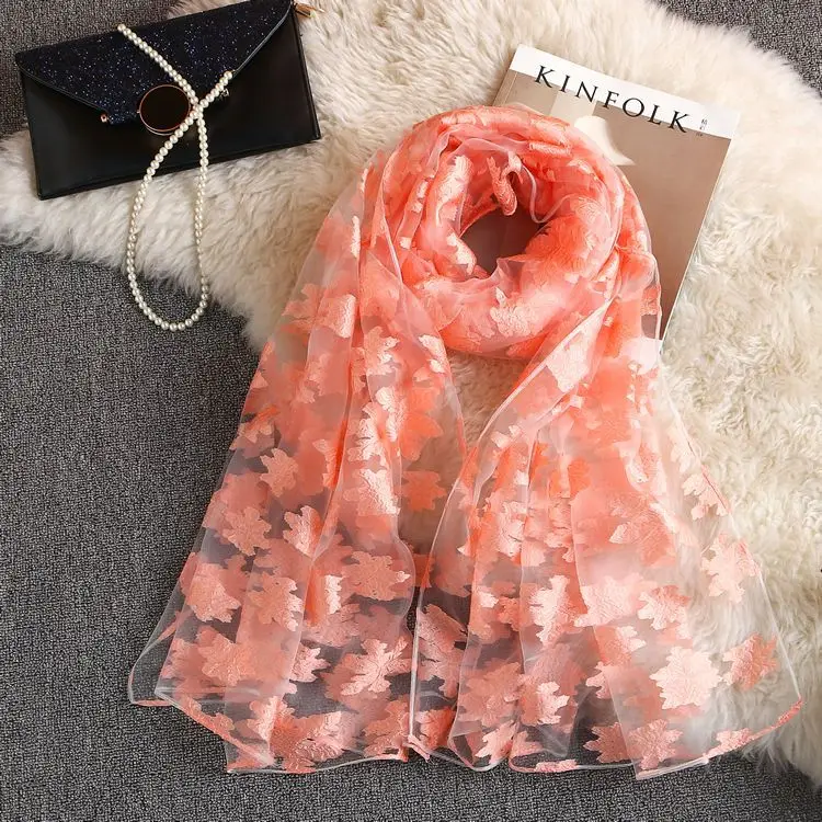 

9pcs for pack flower silk scarves dual-use shawl
