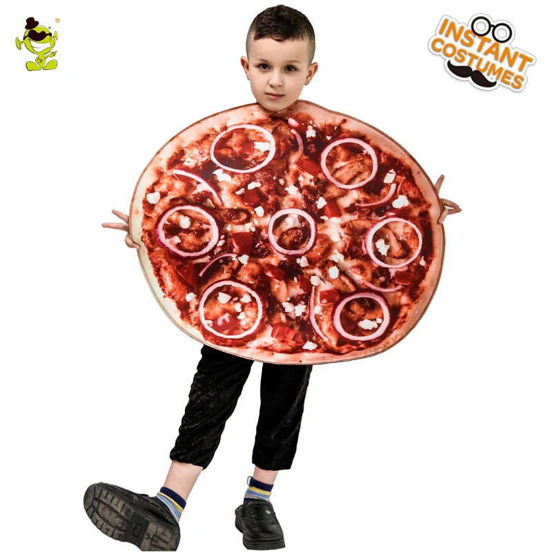 Kids Round Pizza Costume Fancy Dress Christmas Cosplay Double Pieces Funny Food Pizza Clothing For Hallween Children S Day Aliexpress