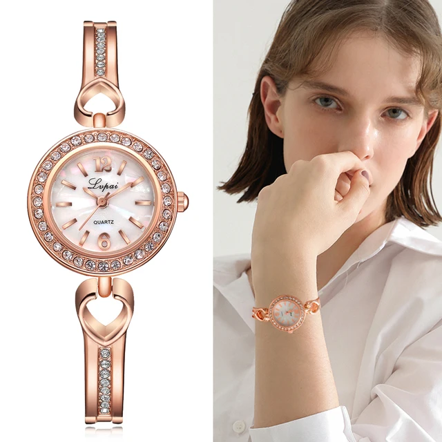 Lvpai Ladies Quartz Women Bracelet Watches Heart Rose Gold Wristwatch Luxury Bra Lvpai Ladies Quartz Women Bracelet Watches Heart Rose Gold Wristwatch Luxury Bra