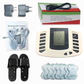 

Russian Button Slipper+16pcs Electrode Pads Electrical Muscle Stimulator Body Relax Massager Pulse Tens Acupuncture Machine Gift