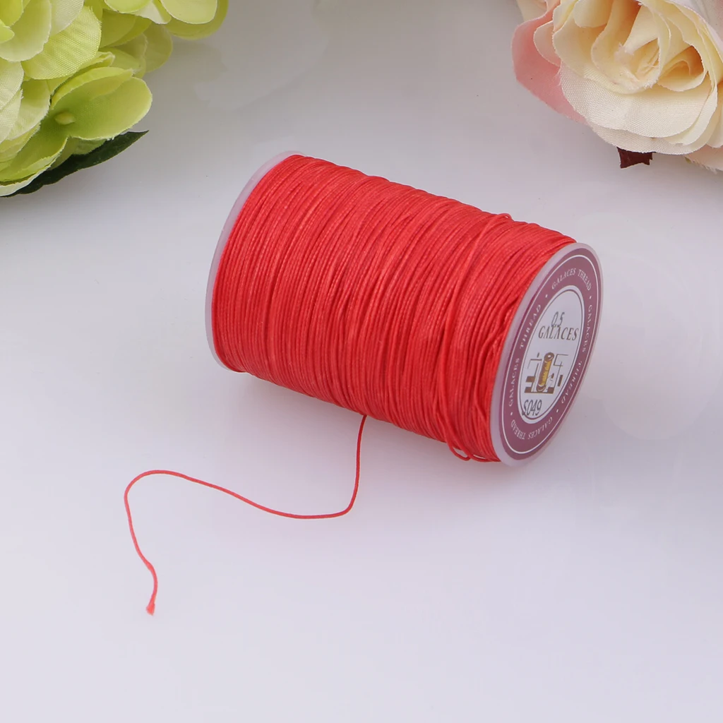 142 Yards 0.5mm Round Polyester Waxed Thread Cord Leather Sewing Hand Stitching Jewelry Craft
