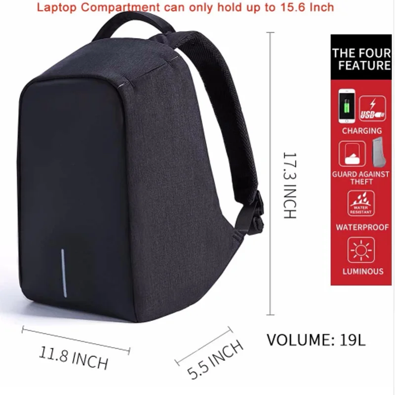 HHD GJ Fashion Waterproof 14 Inch Laptop Backpack for Laptop 14 inch