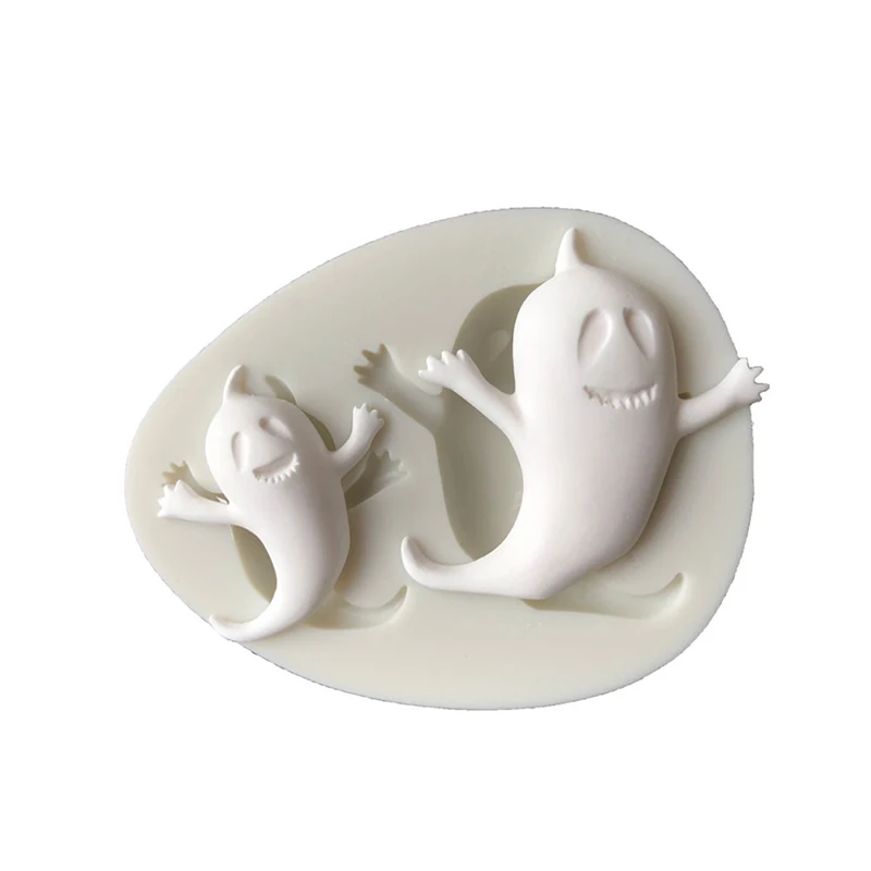 Halloween Cute Ghost Fondant Cake Decorating Molds Silicone Mold Chocolate Candy Gum Paste Mould Baking Tool