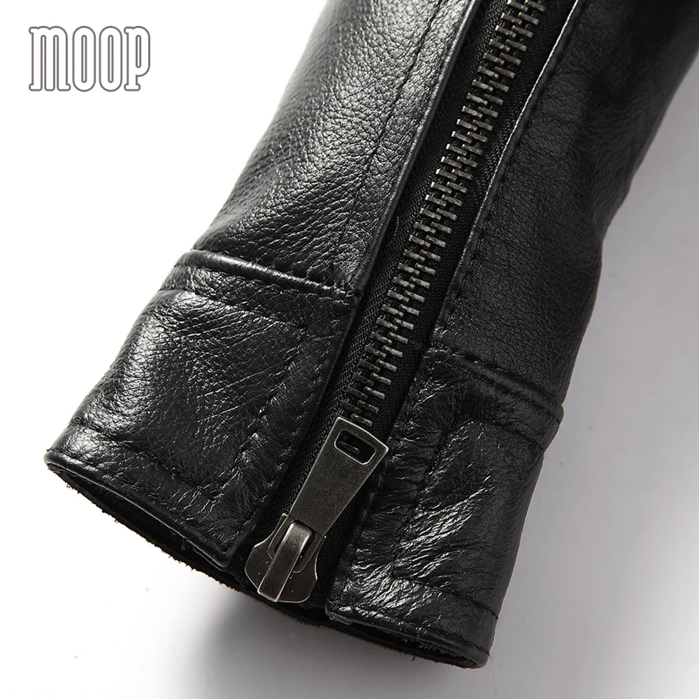 Мужская мотоциклетная куртка из натуральной кожи черная коровьей LT1194|coats coats|coat