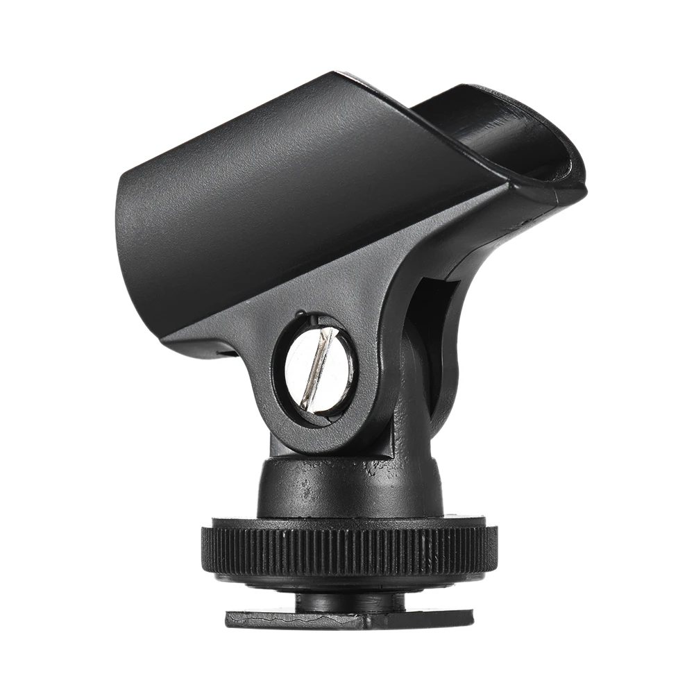 Andoer 19mm Plastic Mic Microphone Holder Clip with Hot Shoe & 1/4