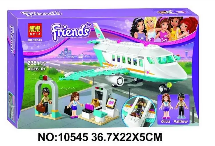 

BELA 10545 girl Friends Heartlake Private Jet Minifigures Building Blocks KIDS Bricks toys Gift Compatible With Lepin 41100