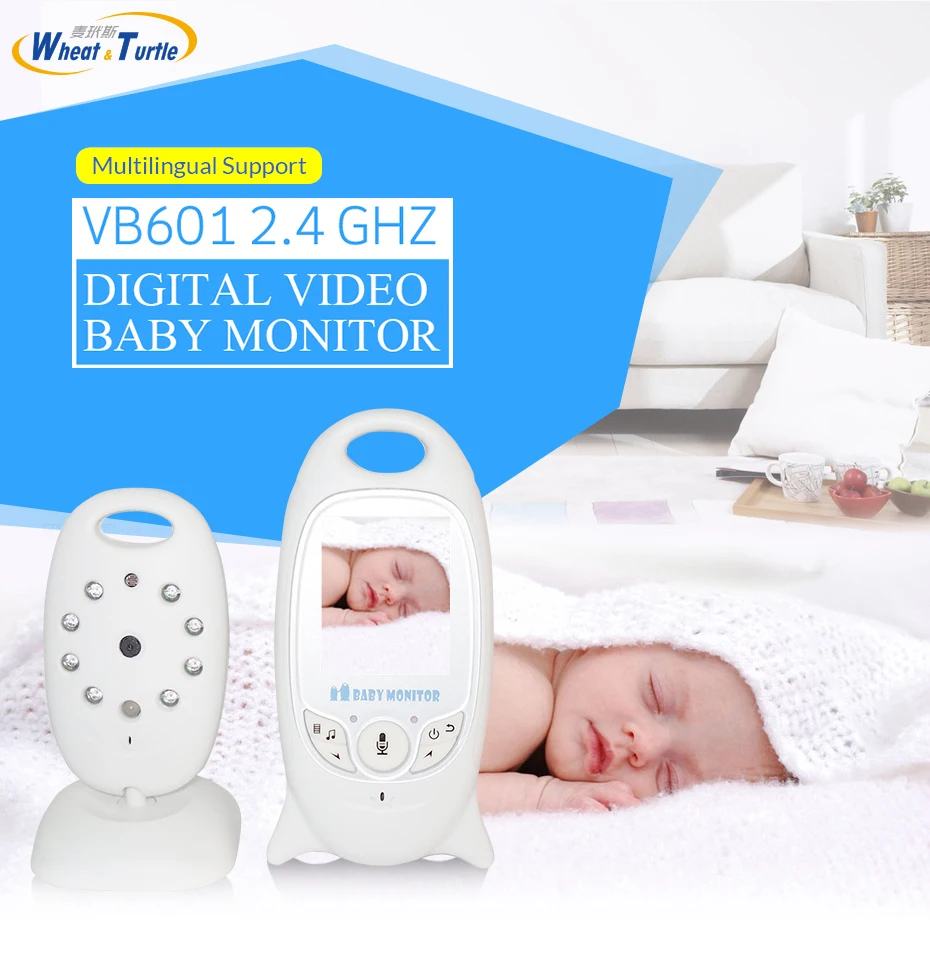 Беспроводной видео Baby Sleeping мониторы 2,0 дюймов безопасности камера 2 способ говорить ИК, ночное видение светодиодный ТЕМПЕРАТУРА ing с 8 Lullab