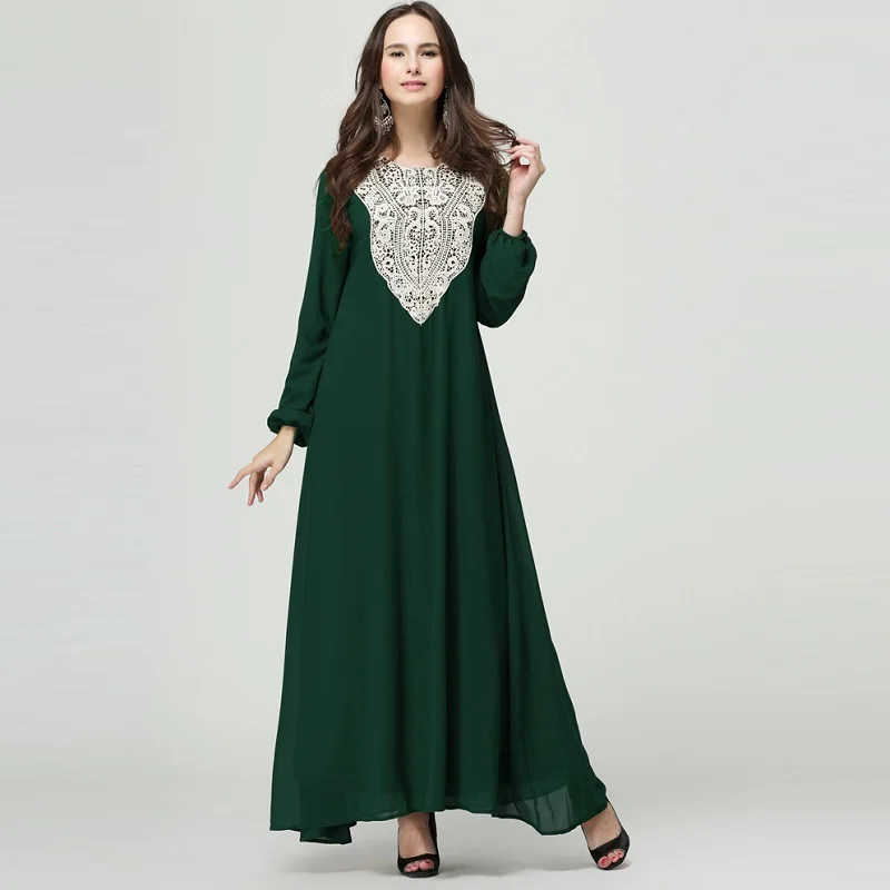 women's clothing muslim dresses lace dresses muslim gown loose dresses black  L-7XL plus size women's dresses muslim clothing