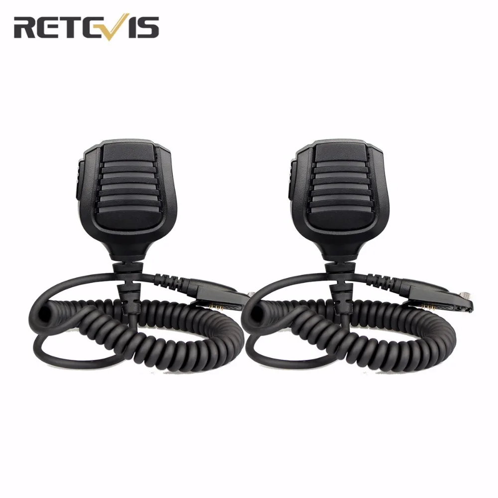 

2 pcs Walkie Talkie Accessories Retevis IP67 Waterproof Speaker Microphone For Retevis RT82 Portable Ham Two Way Radio J9127M