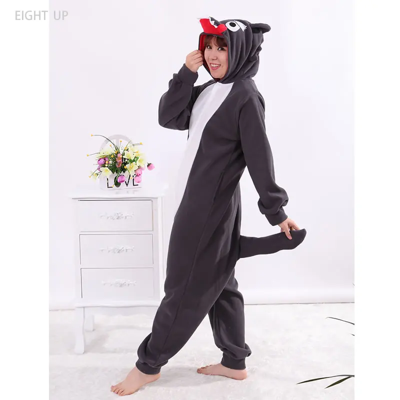 

EIGHT UP Black Wolf Onesies Unisex Sleepsuit Adult Pajamas Kigurumi Onesie Cosplay Costume Sleepwear Jumpsuit Party Clothing