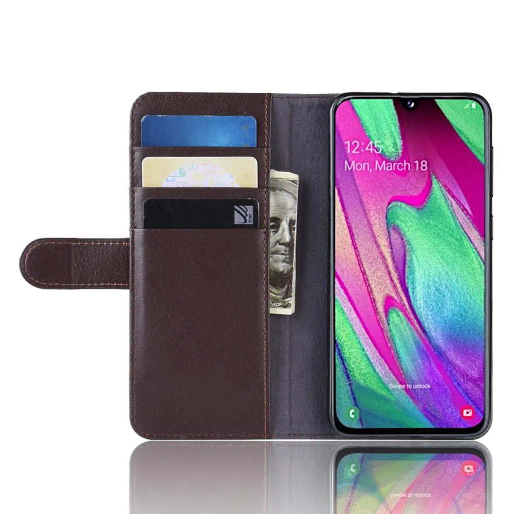 CYBORIS для samsung A40 чехол кейс из натуральной кожи для samsung A40 с откидной крышкой для задней панели