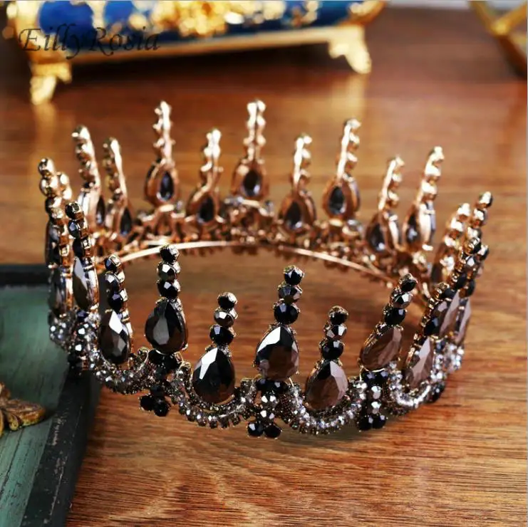 

Vintage Baroque Wedding Bride's Tiaras and Crowns Crystals Expensive Gothic Bridal Hair Accessories Couronne de mariage diadem