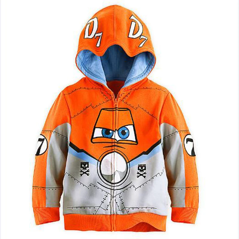 Children Girls Boys Cartoon Zip Sport Hoody Top Tees Baby Kids Plane Hero Sweatershirt T shirt Hooded Child Outerwear Clothing