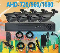 4ch AHD комплект видеонаблюдения, 8ch 1080n DVR Регистраторы с 4 шт. 720/960/1080 P AHD Камера дополнительно