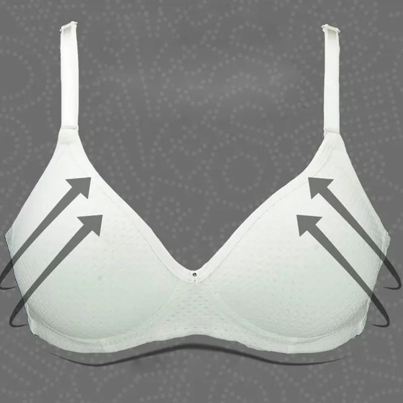 

Women Deep-V Underwear Breathable Push Up Wireless Plain Bra 3/4 Coverage