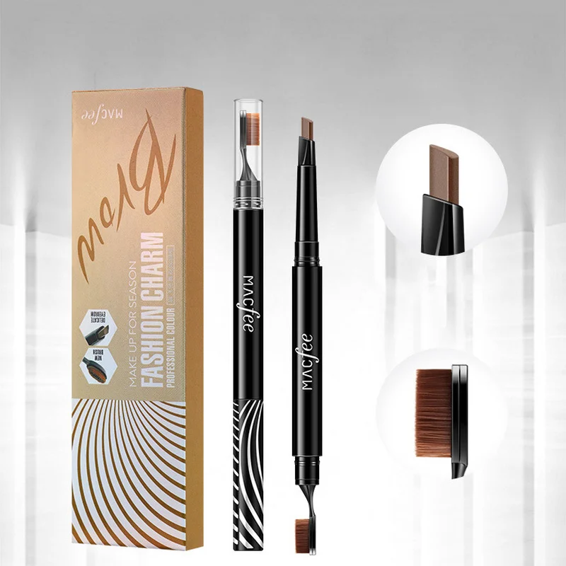 

Brand New Double Eyebrow Pen with Brush Toothbrush Head Eyebrow Pencil Multifunctional Waterproof Long Lasting Waterproof Makeup