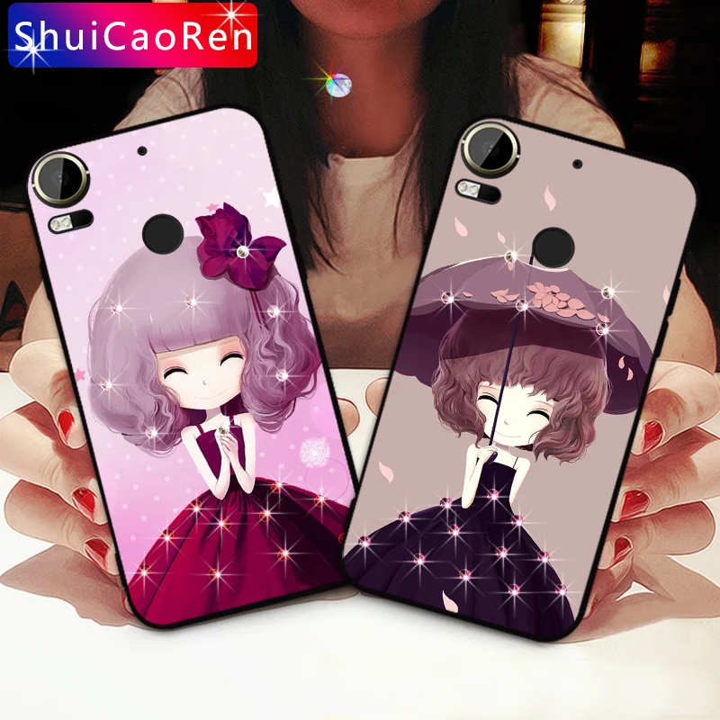 

Luxury Rhinestone Phone Case For HTC One M7 M9 X9 A9S 801E Soft Silicone Back Cover Case For HTC Desire 10 D10 Pro Capa Coque