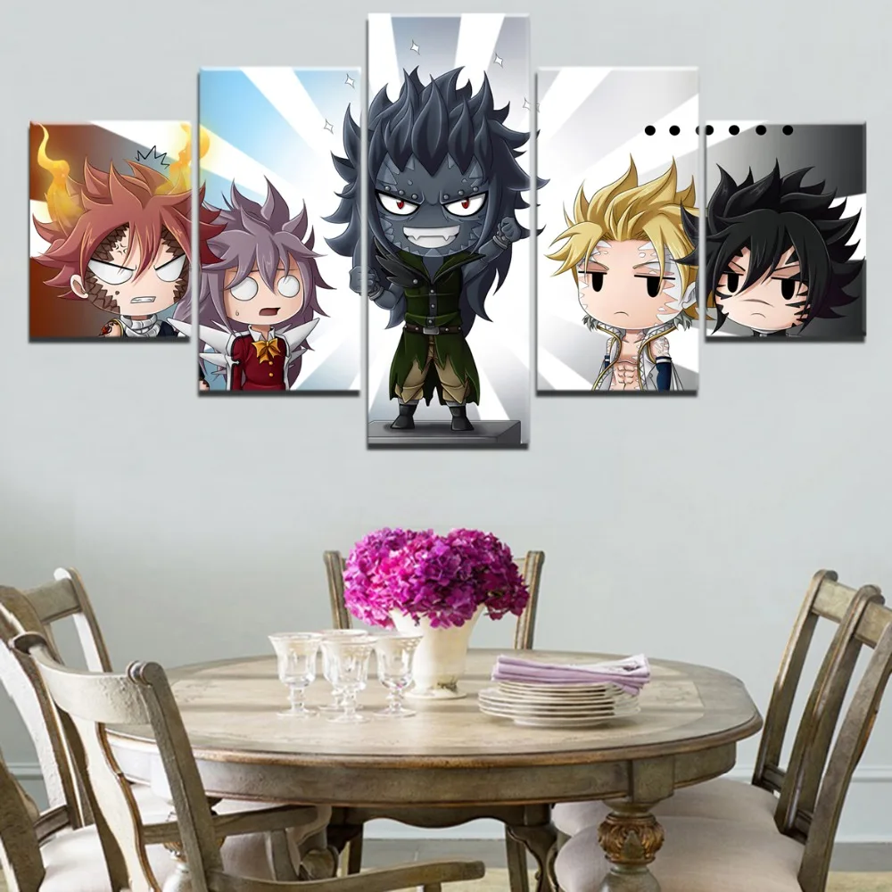 HD Cartoon Canvas Painting Fairy Tail Artwork Anime Poster Decorative Paintings for Bedroom Decor 20x35 20x40 20x50cm No Frame