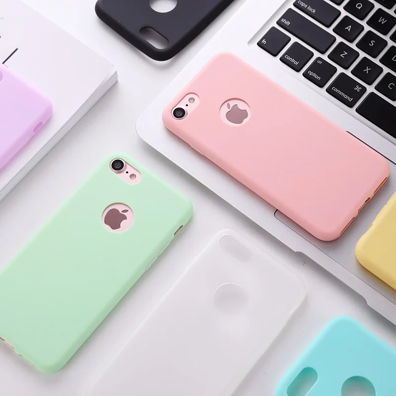 

Color TPU Silicone Frosted Matte Case For iPhone 7 8 Plus 6 6s X Plus 5 5S Soft Back Cover For iPhone 6 6 Plus 7 8 X 5 5S Case