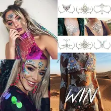3D Jewelry Mask Body Adhesive Glitter Stickers Tattoo Rhinestone Face Breast Art Decor Jewelry Set