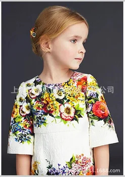 

Children's Wear Cute Dress Italy Print Dress Princess Dress Girls Dress