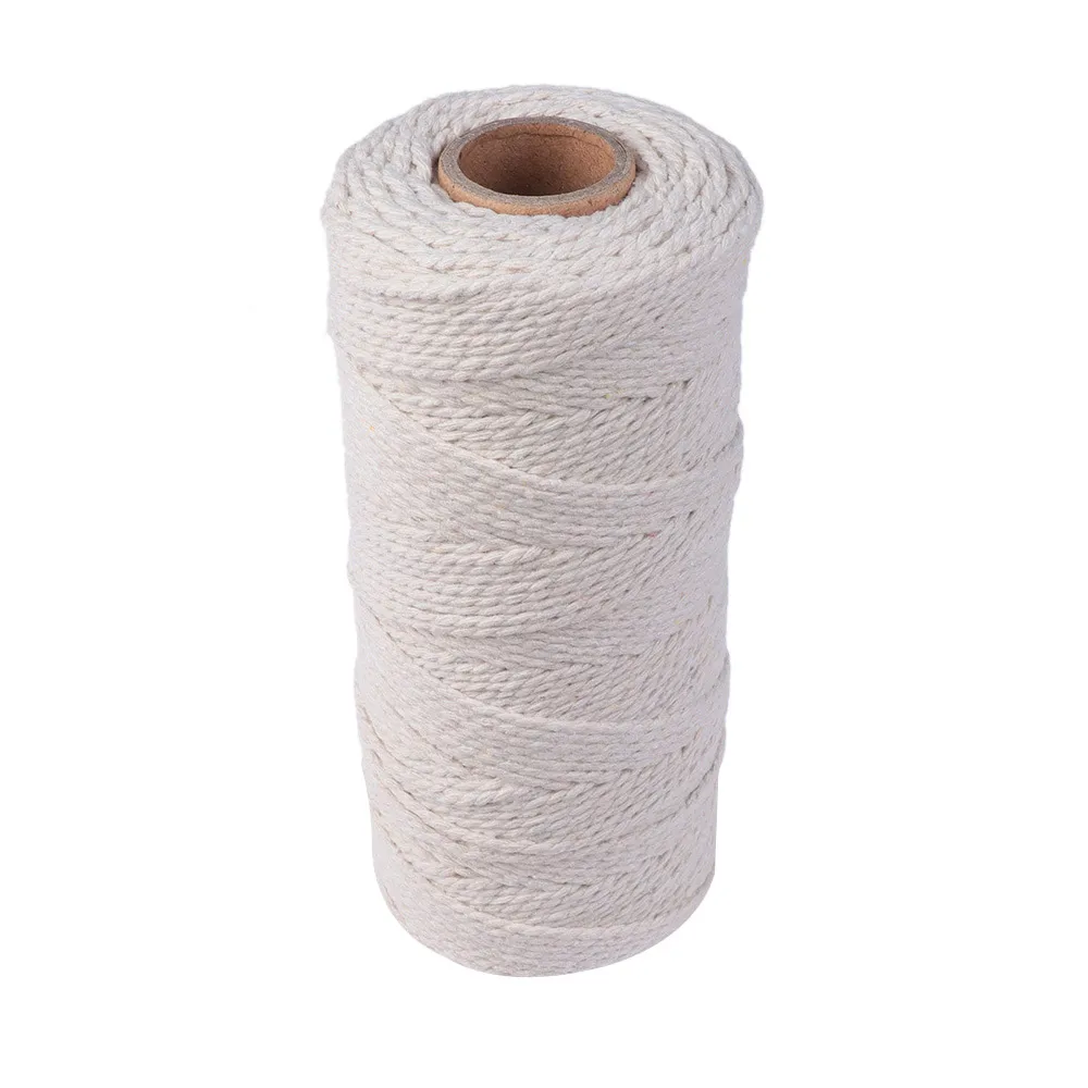 

1Roll 100% Natural Beige Cotton Twisted Cord Crafts Macrame Artisan String DIY Handmade Christmas Gift Packing Decoration