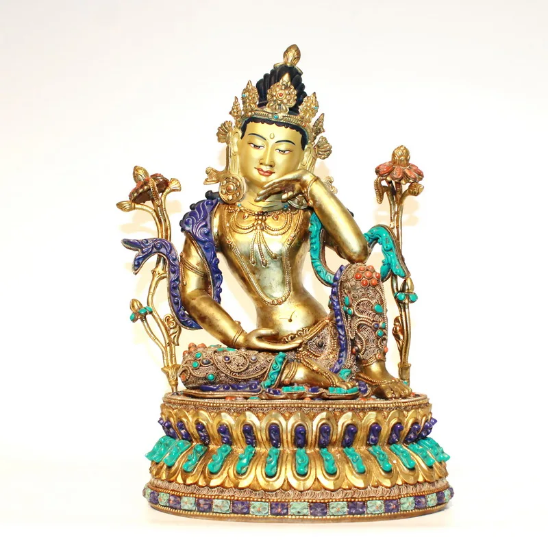 Thinking Guanyin Green Tara Bodhisattva инкрустированная бирюзой lapis lazuli непальская статуя Будды
